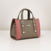 লাক্সারি টু-টোন লেডিস হ্যান্ডব্যাগ (অলিভ গ্রিন & কোরাল পিঙ্ক) – স্টাইলিশ লেদার ব্যাগ ফর উইমেন