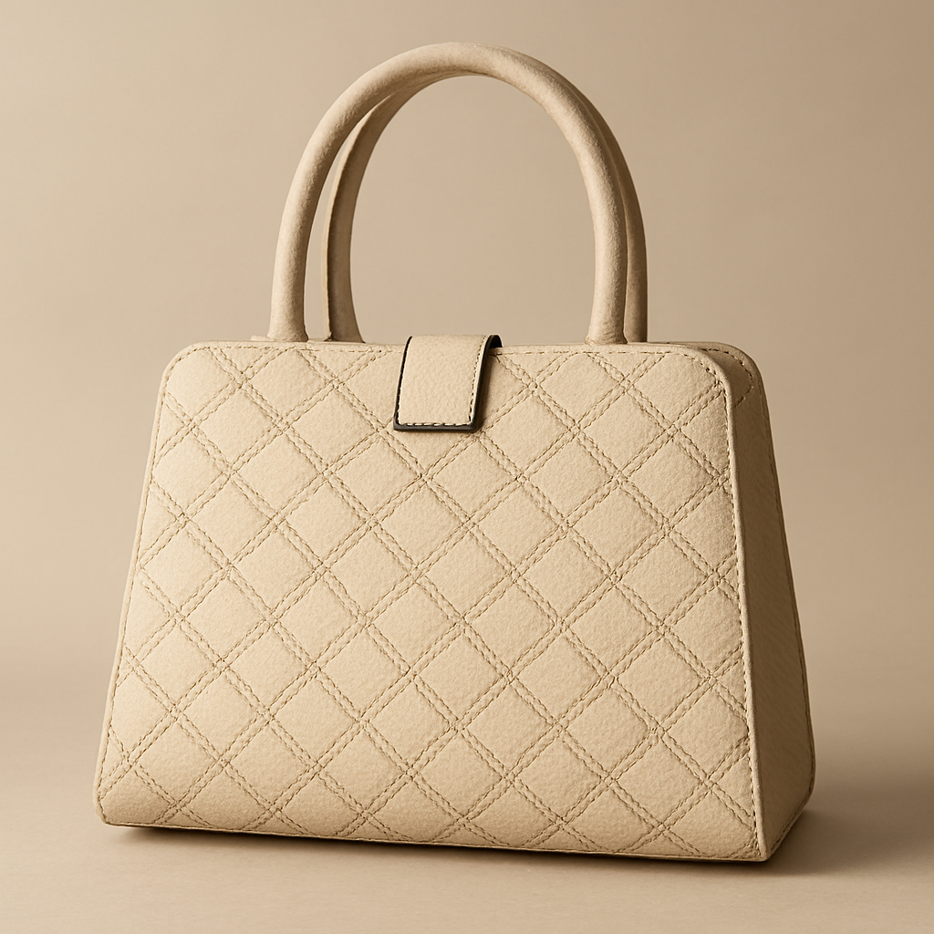 স্টাইলিশ উইমেন'স কিউল্টেড টোটে ব্যাগ উইথ সিল্ক স্কার্ফ - ক্লাসিক হ্যান্ডব্যাগ ফর ওম্যান (Stylish Women's Quilted Tote Bag with Silk Scarf - Classic Handbag for Women)