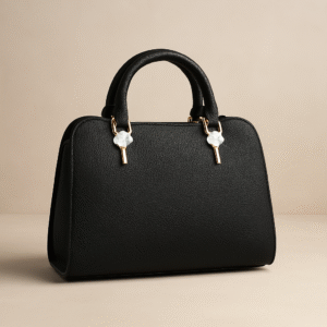 মহিলাদের কালো টপ-হ্যান্ডেল হ্যান্ডব্যাগ এবং বিয়ার চার্ম Women's Black Top-Handle Handbag with Bear Charm