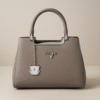 ধূসর টপ-হ্যান্ডেল হ্যান্ডব্যাগ এবং ক্যাট চার্ম Grey Top-Handle Handbag with Cat Charm