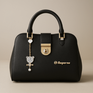 āĻŽāĻšāĻŋāϞāĻžāĻĻā§āϰ āĻāĻžāϞ⧠āĻāĻĒ-āĻšā§āϝāĻžāύā§āĻĄā§āϞ āĻšā§āϝāĻžāύā§āĻĄāĻŦā§āϝāĻžāĻ āĻāĻŦāĻ āĻŦāĻŋāϝāĻŧāĻžāϰ āĻāĻžāϰā§āĻŽ Women's Black Top-Handle Handbag with Bear Charm