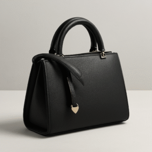 মহিলাদের কালো টপ-হ্যান্ডেল হ্যান্ডব্যাগ এবং বিয়ার চার্ম Women's Black Top-Handle Handbag with Bear Charm