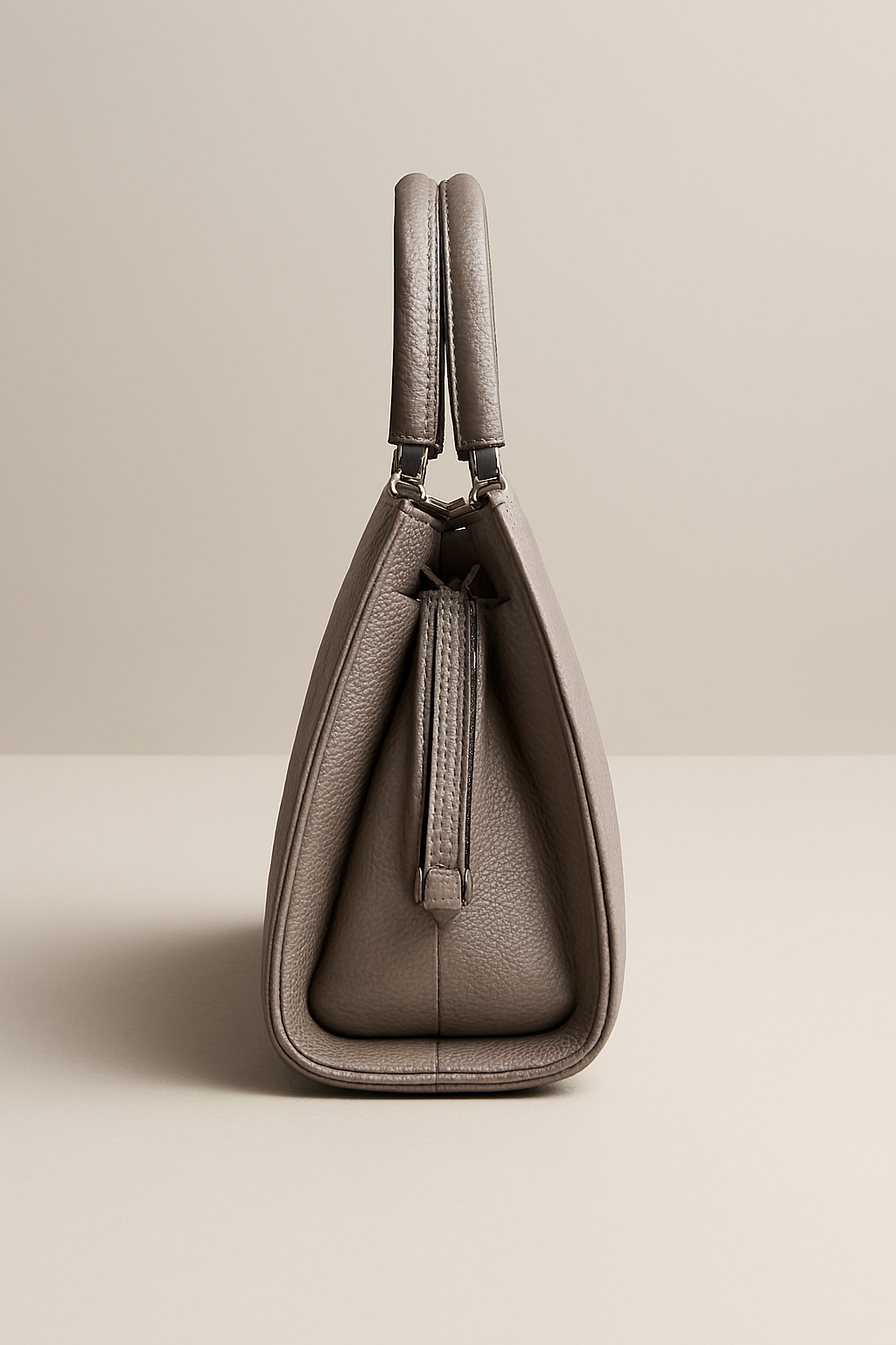 ধূসর টপ-হ্যান্ডেল হ্যান্ডব্যাগ এবং ক্যাট চার্ম Grey Top-Handle Handbag with Cat Charm