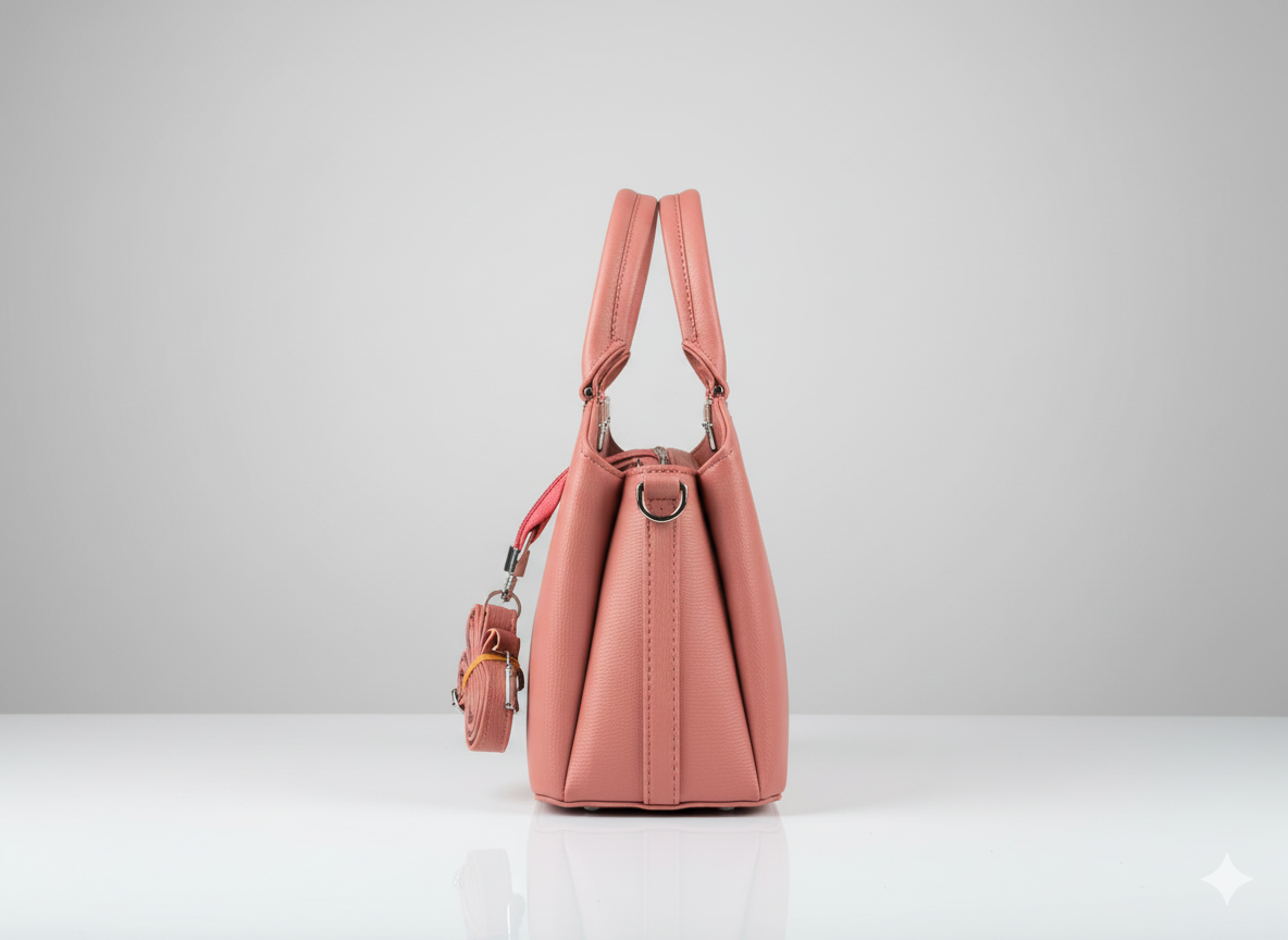 ফ্যাশনেবল লেডিস শোল্ডার ব্যাগ - ট্রেন্ডি উইমেন'স টোটে ব্যাগ উইথ সিলভার হার্ডওয়্যার (Fashionable Ladies Shoulder Bag - Trendy Women's Tote Bag with Silver Hardware)